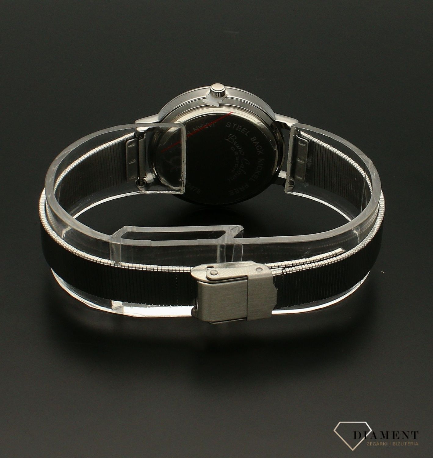 Zegarek damski na bransolecie Bruno Calvani BC3478 SILVER.  Mechanizm japoński mieści się w okrągłej, pozłacanej, wytrzymałej kopercie. Koperta wykonana z ALLOY’u, czyli bardzo popularnego stopu metali na bazie mosiądzu (3).jpg